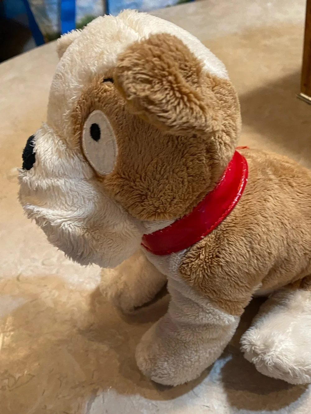 Source Unknown Plush Dog Toy - Cream and Brown